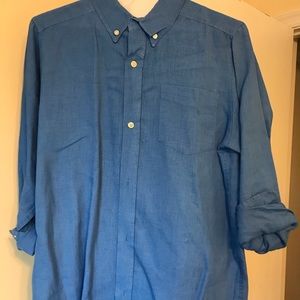 Boys button down linen dress shirt blue xl